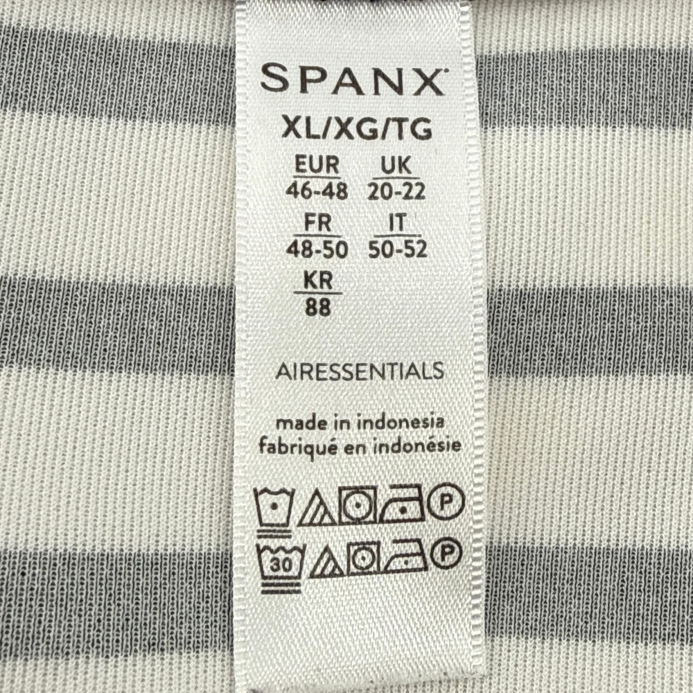 Spanx AirEssentials Crew Neck Sweatshirt Black Stripe Cream Size XL 50347R - Picture 6 of 11
